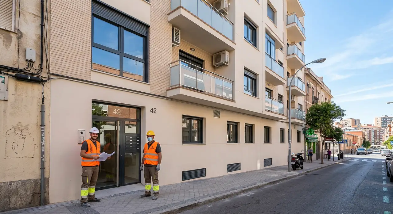 Exterior del edificio reformado en Ciudad Lineal